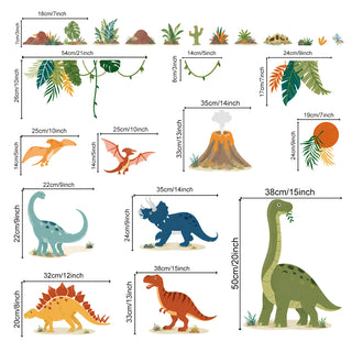 Cartoon Dinosaur Volcano Wall Stickers for Kids