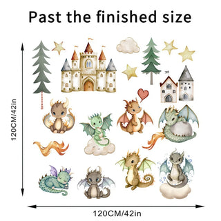 Cartoon Dinosaur Volcano Wall Stickers for Kids