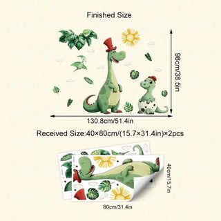 Cartoon Dinosaur Wall Sticker for Kids Rooms