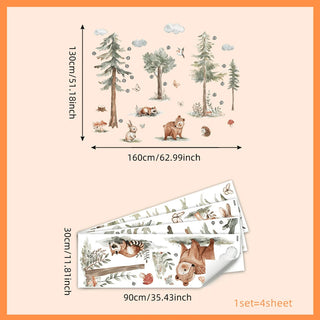 Cartoon Forest Animals Kids Room Wall Decal