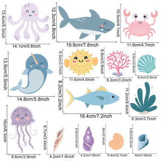 Cartoon Marine Life Wall Stickers for Kids