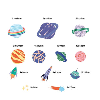 Cartoon Space Galaxy Kids Room Wall Decal Sticker