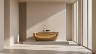 Chromium and Copper Resin Mix Freestanding Bathtub Oval Transparent Resin Soaking Tub-Graffitiwallarts.com