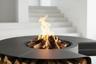 Circular Outdoor Wood-Burning Fire Pit – 