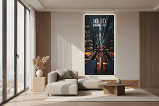 City Skyline LED Digital Wall Clock – Modern Building Scenic Display-GraffitiWallArts.com