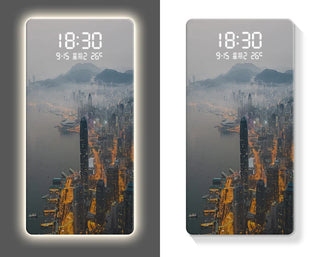 City Skyline LED Digital Wall Clock – Modern Building Scenic Display-GraffitiWallArts.com