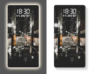 City Skyline LED Digital Wall Clock – Modern Building Scenic Display-GraffitiWallArts.com