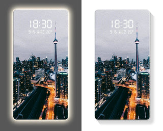 City Skyline LED Digital Wall Clock – Modern Building Scenic Display-GraffitiWallArts.com
