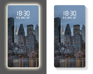 City Skyline LED Digital Wall Clock – Modern Building Scenic Display-GraffitiWallArts.com