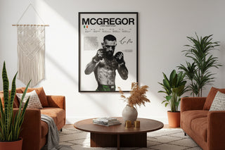 Conor McGregor UFC Fighter Stats Tribute Canvas Wall Art Poster Print