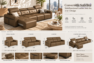 Divano Letto Convertibile - Set di Divani in Pelle Multifunzionale