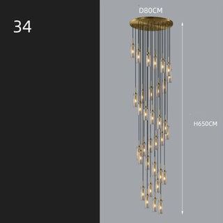 Copper Lantern Glass Staircase Chandelier Lighting-GraffitiWallArt