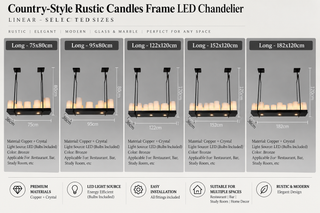 Lampadario a cornice con candele in stile rustico country – Lampada LED