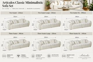 Cream Boucle Arc Sofa – Barrel Silhouette with Rounded Arms, 220cm to 340cm
