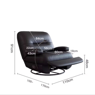 Cube Beetle leren relaxstoel – draaibare schommel-loungestoel