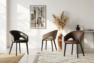 Curved Dining Armchair with Patterned Outer Back-GraffitiWallArts