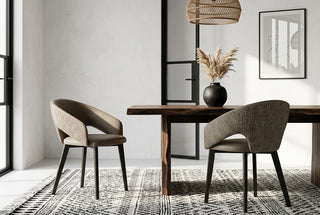 Curved Dining Armchair with Patterned Outer Back-GraffitiWallArts