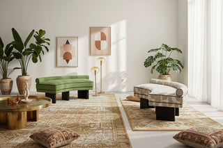 Curved Upholstered Bench 