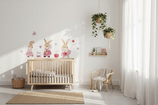 Cute Cartoon Bunny Kids Room Wall Decal Sticker