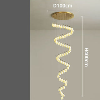 Daffodils Ceramic Chandelier Lighting for Staircase – Ceramic Lampshade-GraffitiWallArt