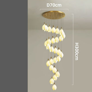Daffodils Ceramic Chandelier Lighting for Staircase – Ceramic Lampshade-GraffitiWallArt