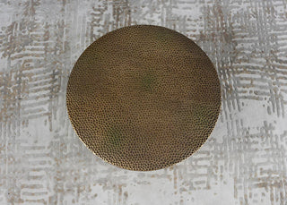 Designer Antique Bronze Side Table – Retro Textured Metal Corner Table-GraffitiWallArts.com