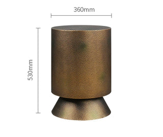 Designer Antique Bronze Side Table – Retro Textured Metal Corner Table-GraffitiWallArts.com
