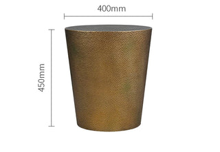 Designer Antique Bronze Side Table – Retro Textured Metal Corner Table-GraffitiWallArts.com