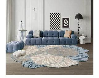 Designer Irregular Shape Handmade Wool Rug | Luxury Living Room Rug-graffitiwallarts