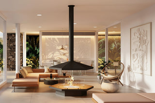 Designer Suspended Hanging Fireplace