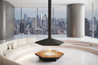Designer Suspended Hanging Fireplace