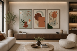Earthy Abstract Vase Botanical Canvas Wall Art Set-Graffitiwallarts.com