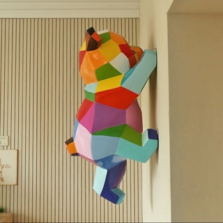Fiberglass Bear or Panda Wall Hanging Statue – Modern Animal Art Decor