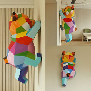 Fiberglass Bear or Panda Wall Hanging Statue – Modern Animal Art Decor
