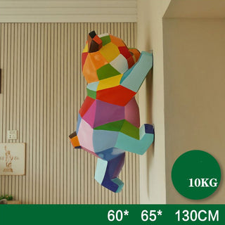 Fiberglass Bear or Panda Wall Hanging Statue – Modern Animal Art Decor