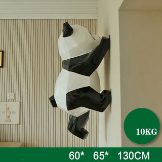 Fiberglass Bear or Panda Wall Hanging Statue – Modern Animal Art Decor