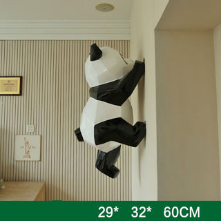 Fiberglass Bear or Panda Wall Hanging Statue – Modern Animal Art Decor