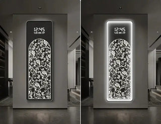 Floral LED Hanging Wall Clock – Decorative Illuminated Art Panel-GraffitiWallArts.com