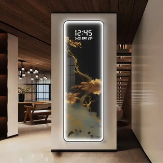 Floral LED Hanging Wall Clock – Decorative Illuminated Art Panel-GraffitiWallArts.com