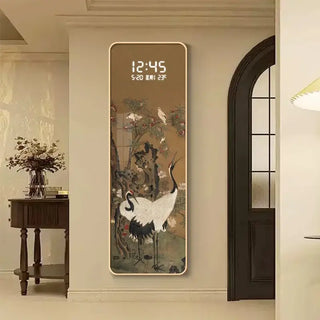 Floral LED Hanging Wall Clock – Decorative Illuminated Art Panel-GraffitiWallArts.com
