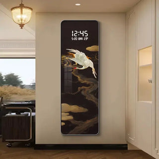 Floral LED Hanging Wall Clock – Decorative Illuminated Art Panel-GraffitiWallArts.com