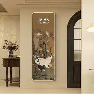 Floral LED Hanging Wall Clock – Decorative Illuminated Art Panel-GraffitiWallArts.com