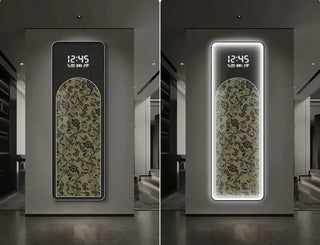 Floral LED Hanging Wall Clock – Decorative Illuminated Art Panel-GraffitiWallArts.com