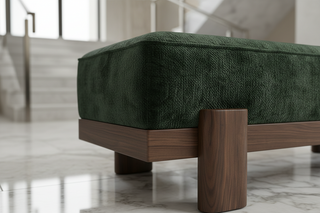 Forest Green Velvet Bench
