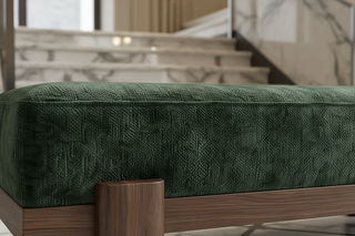 Forest Green Velvet Bench