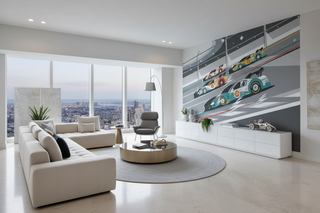 Formula one Racing Wallpaper Mural for Kids Room