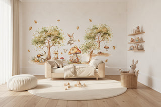 Fox Rabbit Bear Tree Wall Stickers for Kids