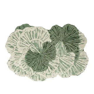 French Retro Irregular Wool Rug | Pink & Green Floral Living Room Rug-GraffitiWallArts