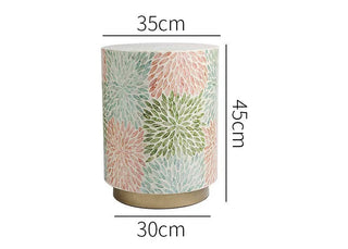 French-Style Seashell Cylinder Side Table – Luxury Side Table-Graffitiwallarts.com