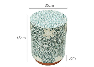 French-Style Seashell Cylinder Side Table – Luxury Side Table-Graffitiwallarts.com